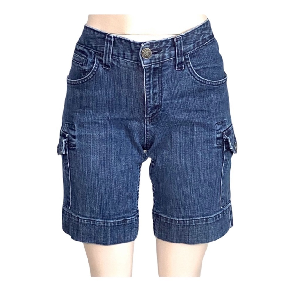 Vintage 90s Y2K Tommy Hilfiger Denim Bermuda Shorts  SZ 10 Utility Streetwear